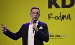 Jan Grolich, kandidát na předsedu strany, vystoupil se svým projevem před...