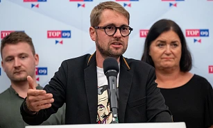 Předseda TOP 09 Matěj Ondřej Havel vystoupil na tiskové konferenci k...