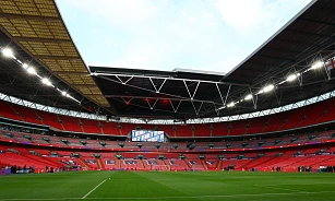 Pohled na tribuny stadionu Wembley v Londýně před zápasem Ligy národů mezi...