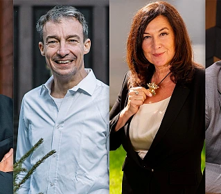 Zleva Jan Hušbauer (ANO), Tomáš Portík (SPOLU), Klára Sovová (MOTORISTÉ),...