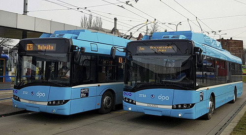 Dopravní podnik Ostrava má ve vozovém parku například trolejbusy Solaris.