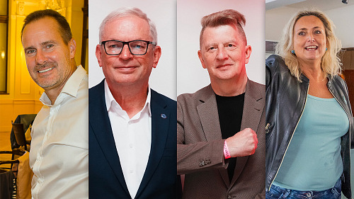Zleva Karel Řehka, David Smoljak, Jiří Padevět a Zuzana Ceralová Petrofová