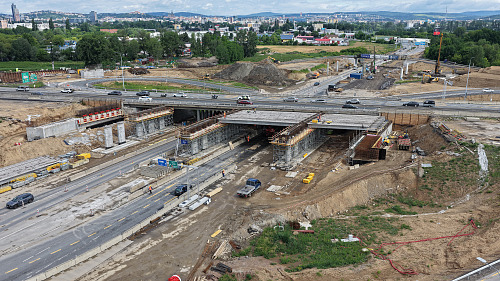 Přestavba křížení dálnice D1 a D2 u Brna (červen 2026)
