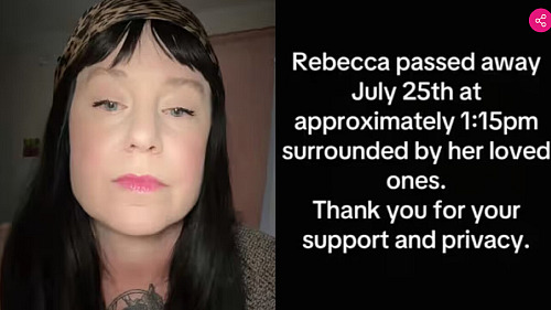 Oznámení o úmrtí influencerky Rebeccy Luny