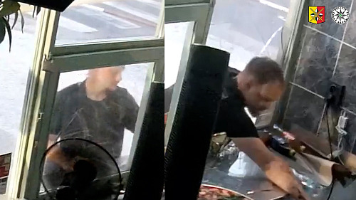 K vloupání do pizzerie si muž pomohl dopravní značkou (9. července 2026)