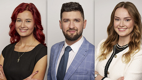 Katerina Demetrashvili, Matěj Gregor a Anežka Nedomová.