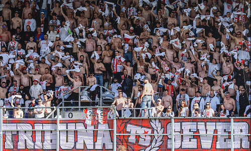 Slávističtí fanoušci během utkání v Hradci