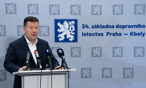 Tomio Okamura na vojenském letišti v Kbelích avizoval cíle své návštěvy Číny....