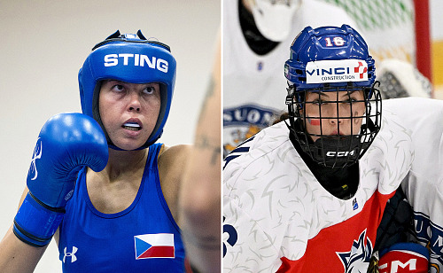 Viktorie Jílková jako česká reprezentantka v boxu i hokeji.