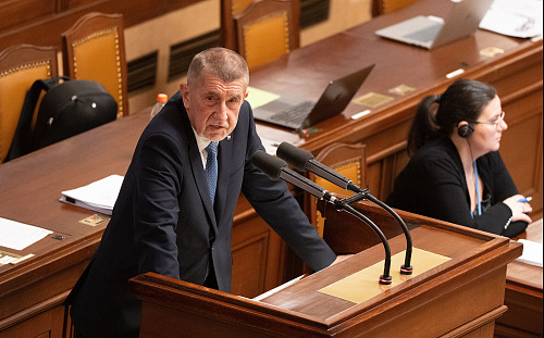 Pravidelné ústní interpelace na členy vlády. Na snímku předseda vlády Andrej...