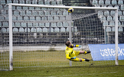 Most, 28. 2. 2026, třetí fotbalová liga, Baník Most - Souš - FK Varnsdorf. Adam...