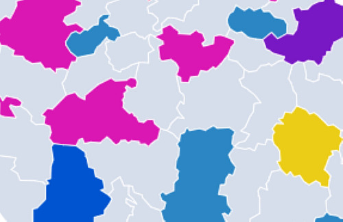 Mapa obvodů pro volby do Senátu v roce 2026