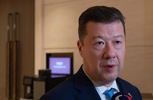 Tisková konference Tomio Okamury po setkání  s předsedou čínského parlamentu...