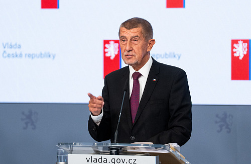 Premiér Andrej Babiš na tiskové konferenci po zasedání vlády. (31. srpna 2026)