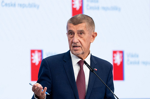 Premiér Andrej Babiš na tiskové konferenci vlády. (8. června 2026)