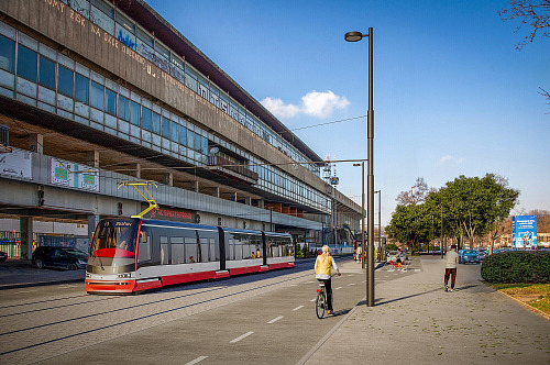 Vizualizace nové tramvajové zastávky Koleje Strahov.