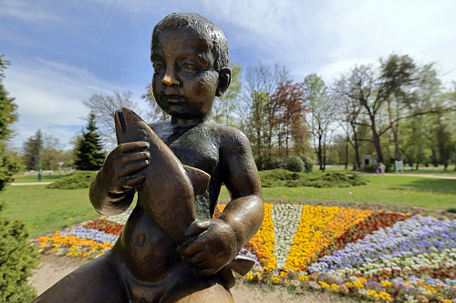 Františkovy Lázně a socha Františka (4. května 2026)