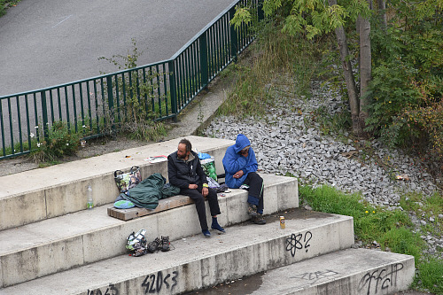 Bezdomovci v Plzni. (8. 10. 2022)