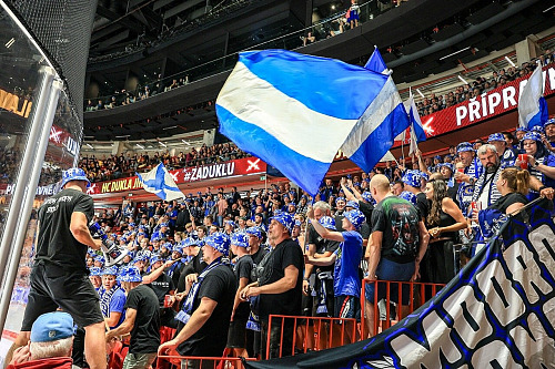 Fanoušci Komety na přípravném utkání v Jihlavě.