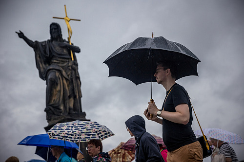 Turisté v centru Prahy (29. ledna 2020)