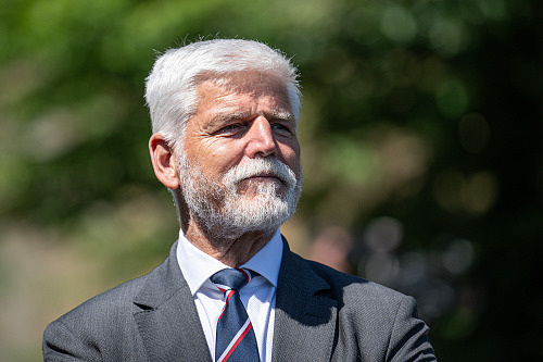 Prezident Petr Pavel při pietním aktu k 84. výročí vyhlazení osady Ležáky na...