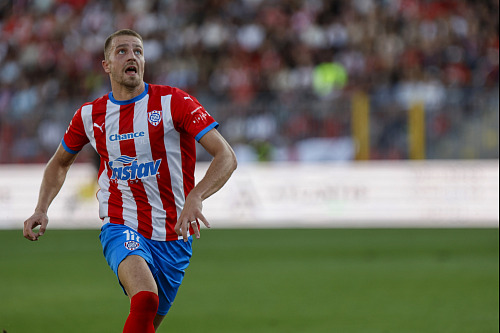Daniel Vašulín ze Zbrojovky Brno v zápase s Hradcem Králové. (2. září 2026)