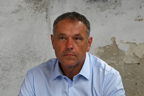 Šéf sportovního úseku Luděk Mikloško na předsezonní tiskové konferencí Baníku...