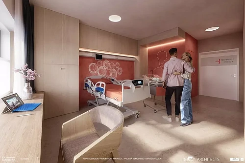 Vizualizace nové porodnice v Baťově nemocnici ve Zlíně (březen 2026)