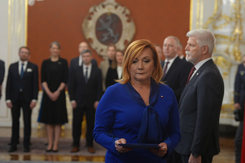 Prezident Petr Pavel jmenuje novou vládu. Na snímku Alena Schillerová (ANO),...