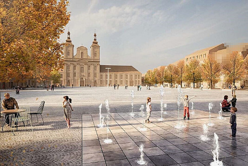 Navržená podoba Masarykova náměstí v Uherském Hradišti (duben 2024)