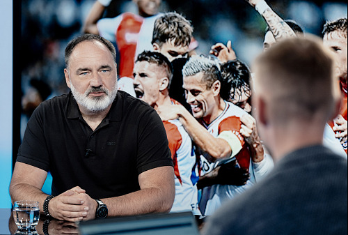 Hostem pořadu Rozstřel je Jindřich Trpišovský, trenér Slavie. Pořad moderují...