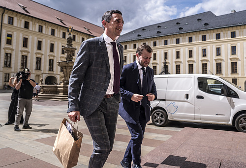 Předseda lidovců Jan Grolich dorazil na jednání s prezidentem Petrem Pavlem na...