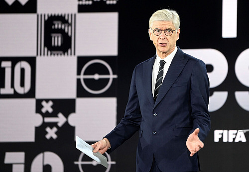 Arsene Wenger na předávání cen FIFA v roce 2020.