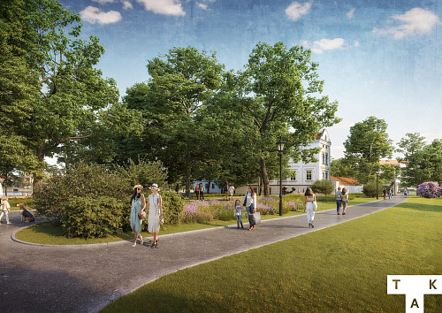 Revitalizace parku KAMPA. Návrh architektky Magdaleny Kurfürstové ze studia TAK.
