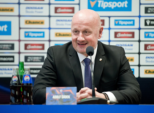 Adolf Šádek, generální ředitel Viktorie Plzeň, na tiskové konferenci před...