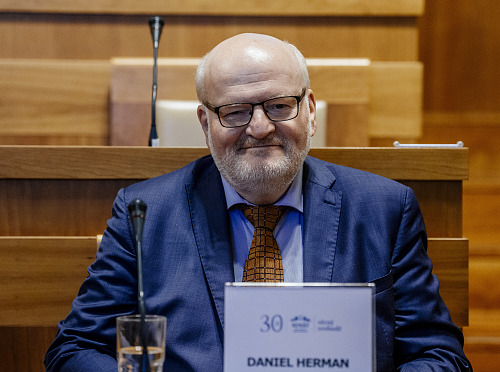 Exministr kultury Daniel Herman při veřejném projednávání kandidatur na člena...