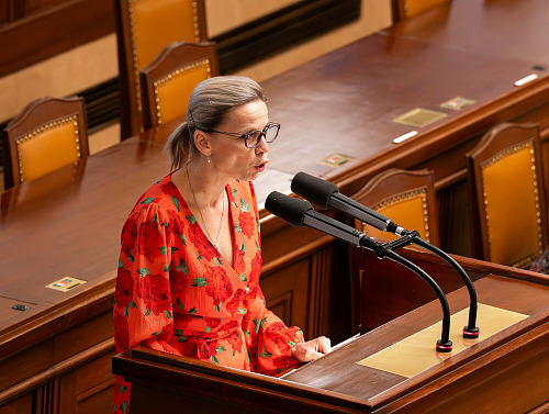 Ministryně pro místní rozvoj Zuzana Mrázová (ANO)  na mimořádné schůzi...