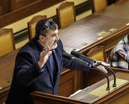 Poslanec ANO Hubert Lang při jednání Sněmovny (’14. března 2025)