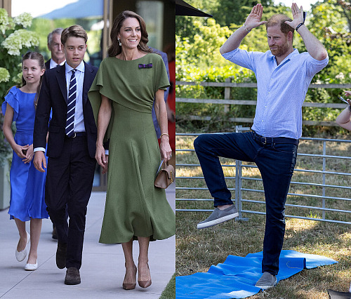 Princezna Charlotte, princ George a princezna Kate na Wimbledonu a princ Harry...