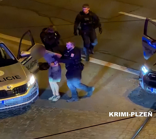 Hlídky vyjížděly k oznámené potyčce dvou mužů u divadla J. K. Tyla. Při zásahu...