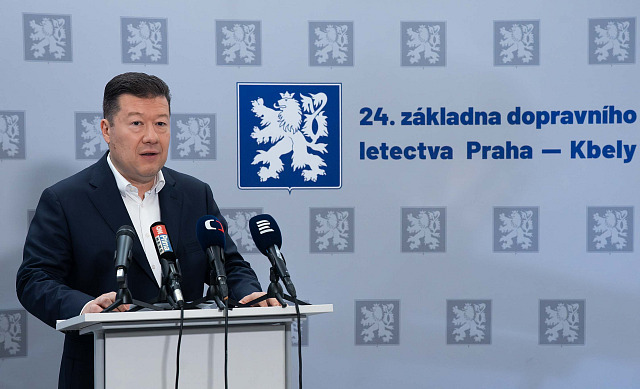 Tomio Okamura na vojenském letišti v Kbelích avizoval cíle své návštěvy Číny....