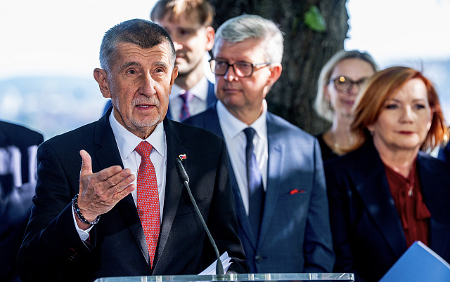 Premiér Andrej Babiš (ANO) na tiskové konferenci k vyhodnocení plnění...
