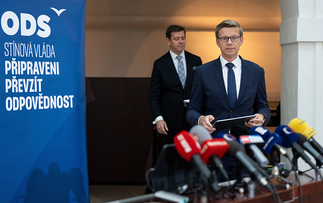 Předseda ODS Martin Kupka a stínový ministr financí ODS, míistopředseda...
