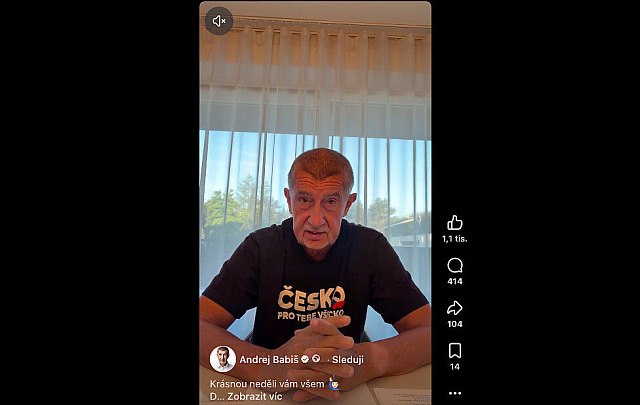 Premiér Andrej Babiš ve svém pravidelém nedělním videu, které zveřejnil na...