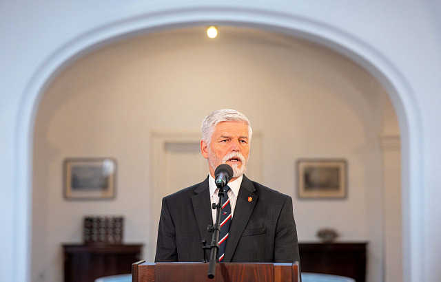 Prezident Petr Pavel na tiskové konferenci po jednání s premiérem Andrejem...