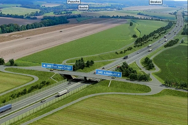 Dálniční sjezdy a nájezdy opatřené závorou budou moci u Litomyšle využívat...