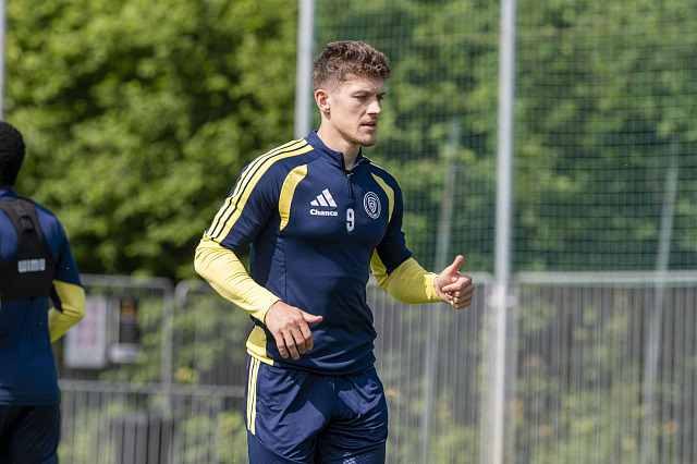 Daniel Šmiga na tréninku zlínských fotbalistů.
