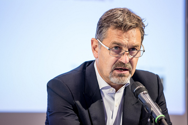 Prezident organizačního výboru Petr Bříza na tiskové konferenci k představení...