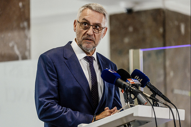 Tisková konference ministra vnitra Lubomíra Metnara po skončení jednání o...