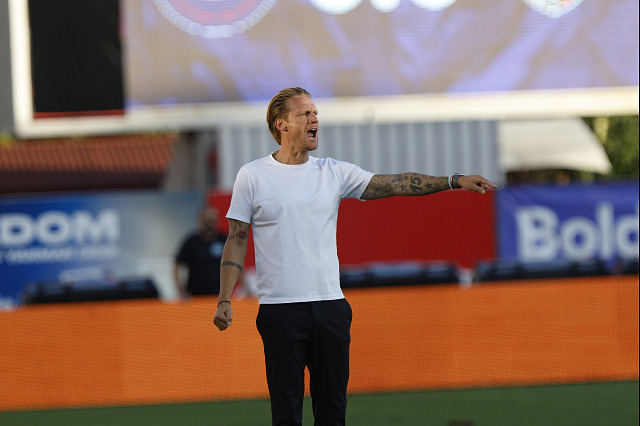 Plzeňský trenér Radoslav Kováč během utkání v Brně s Artisem